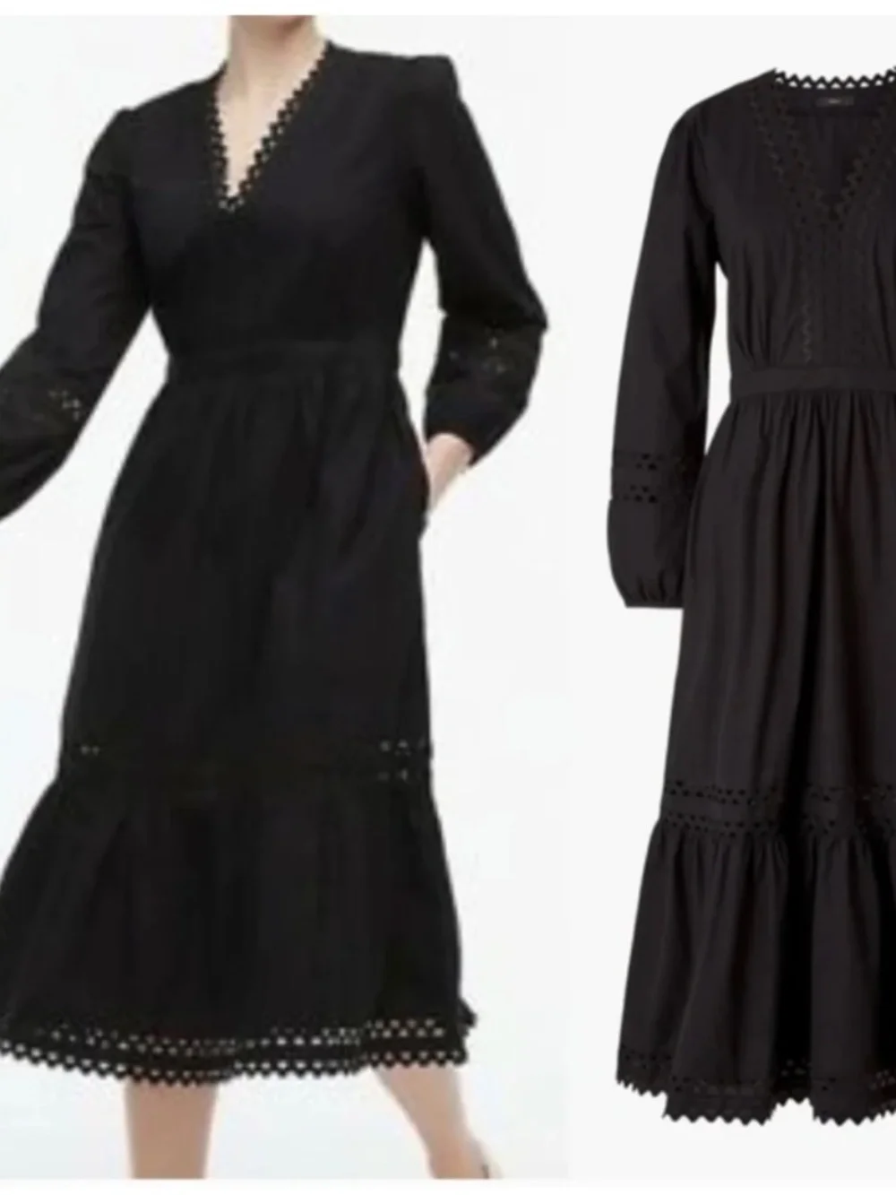 J Crew Black Eyelet Dress